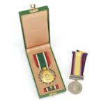 Elizabeth II British military Gulf medal and Liberation of Kuwait with case, the Gulf medal