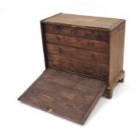 Victorian pine four drawer collectors chest with drop down front, 55cm H x 61cm W x 30cm D :For