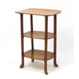 Walnut three tier occasional table, 73cm H x 50cm W x 37cm D :For Further Condition Reports Please