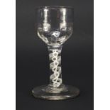 George III wine glass with air twist stem, 11.5cm high :For Further Condition Reports Please Visit