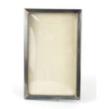 Rectangular easel silver photo frame with convex glass, hallmarked Birmingham 1970, 14cm x 9cm :