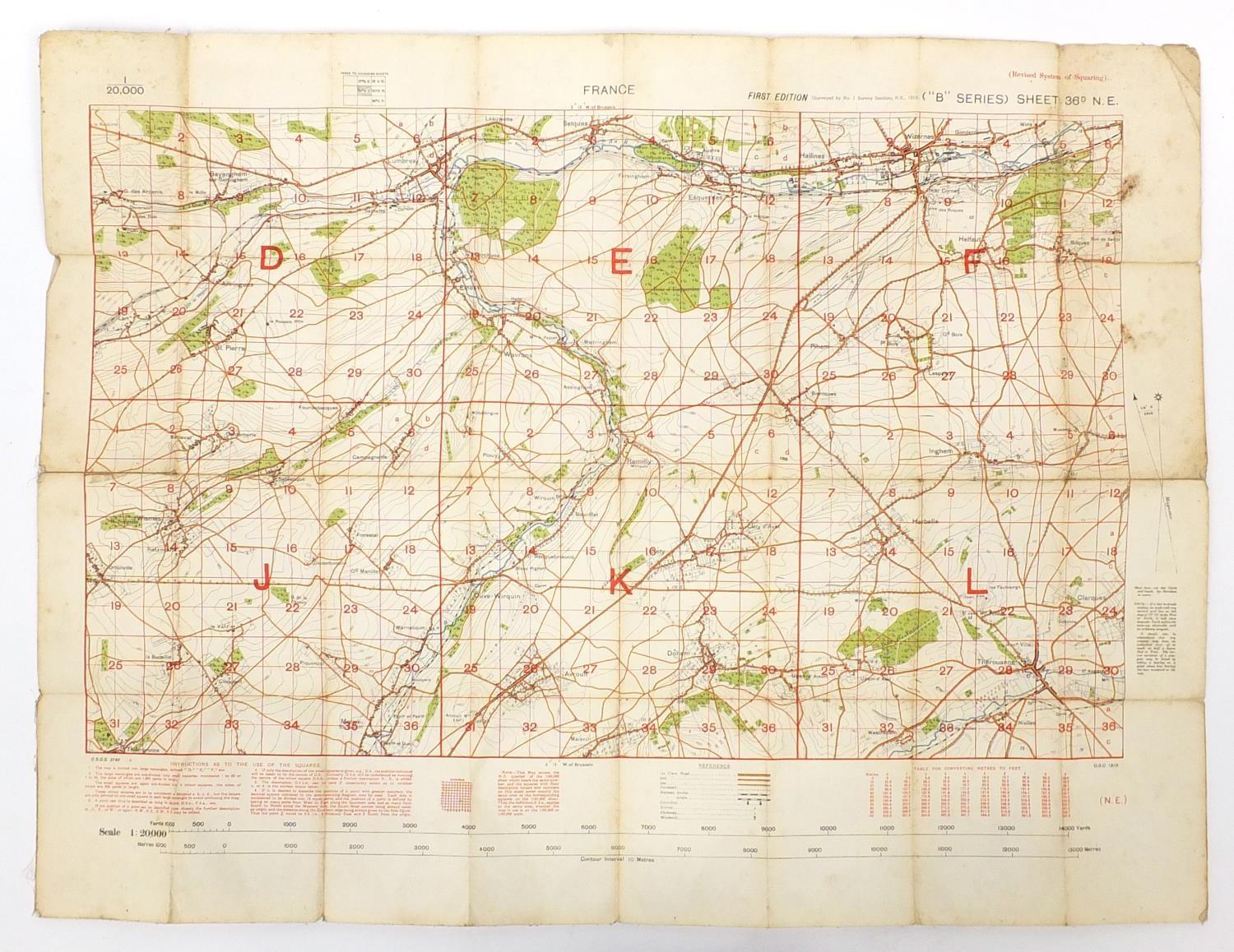 Four Belgium and France World War I trench maps :For Further Condition Reports Please Visit Our - Image 6 of 6