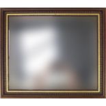 Mahogany and gilt framed wall mirror with bevelled glass, 73cm x 61cm :For Further Condition Reports