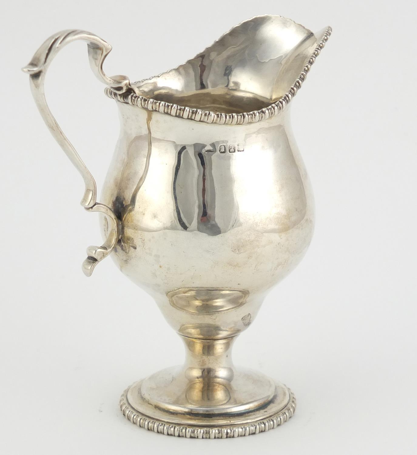 Antique Britannia silver pedestal cream jug, indistinct hallmarks, 12cm high, 114.0g :For Further - Image 2 of 4