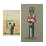 G T Rich - Troopers 17 Lancers and one other, two soldiers in Military dress, watercolour and