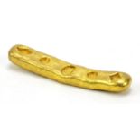 Chinese gold coloured metal ingot, 8cm wide :For Further Condition Reports Please Visit Our Website,