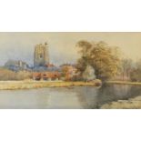 Charles Harmony Harrison 1885 - Beccles Church, River Waveney, Suffolk, watercolour, inscribed