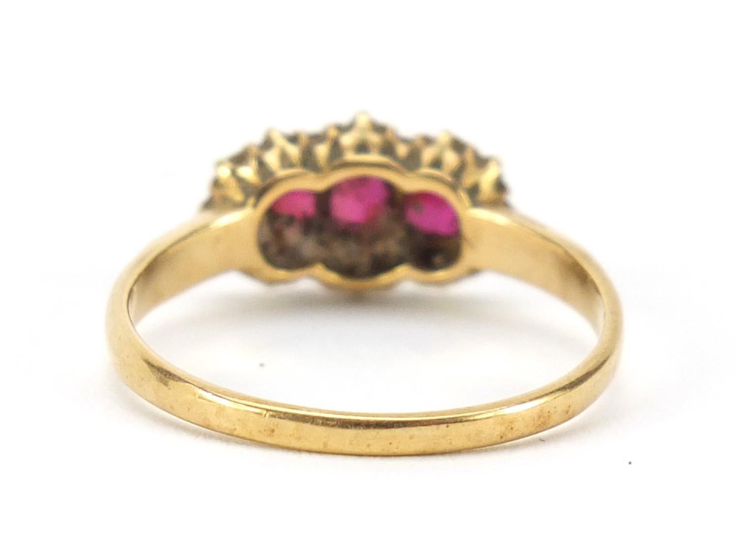 18ct gold ruby and diamond ring, size R, 2.8g :For Further Condition Reports Please Visit Our - Image 3 of 4
