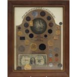 20th century bicentennial coin collection by the Kennedy Mint, framed, 35cm x 27cm :For Further