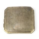 Rectangular silver cigarette case with engine turned decoration, hallmarked Birmingham 1931, 9.5cm