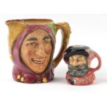 Two Royal Doulton Toby jugs including Touchstone, the largest 15.5cm high :For Further Condition