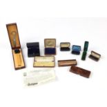 Victorian and later jewellery and watch boxes and Bravingtons watch box with tool :For Further
