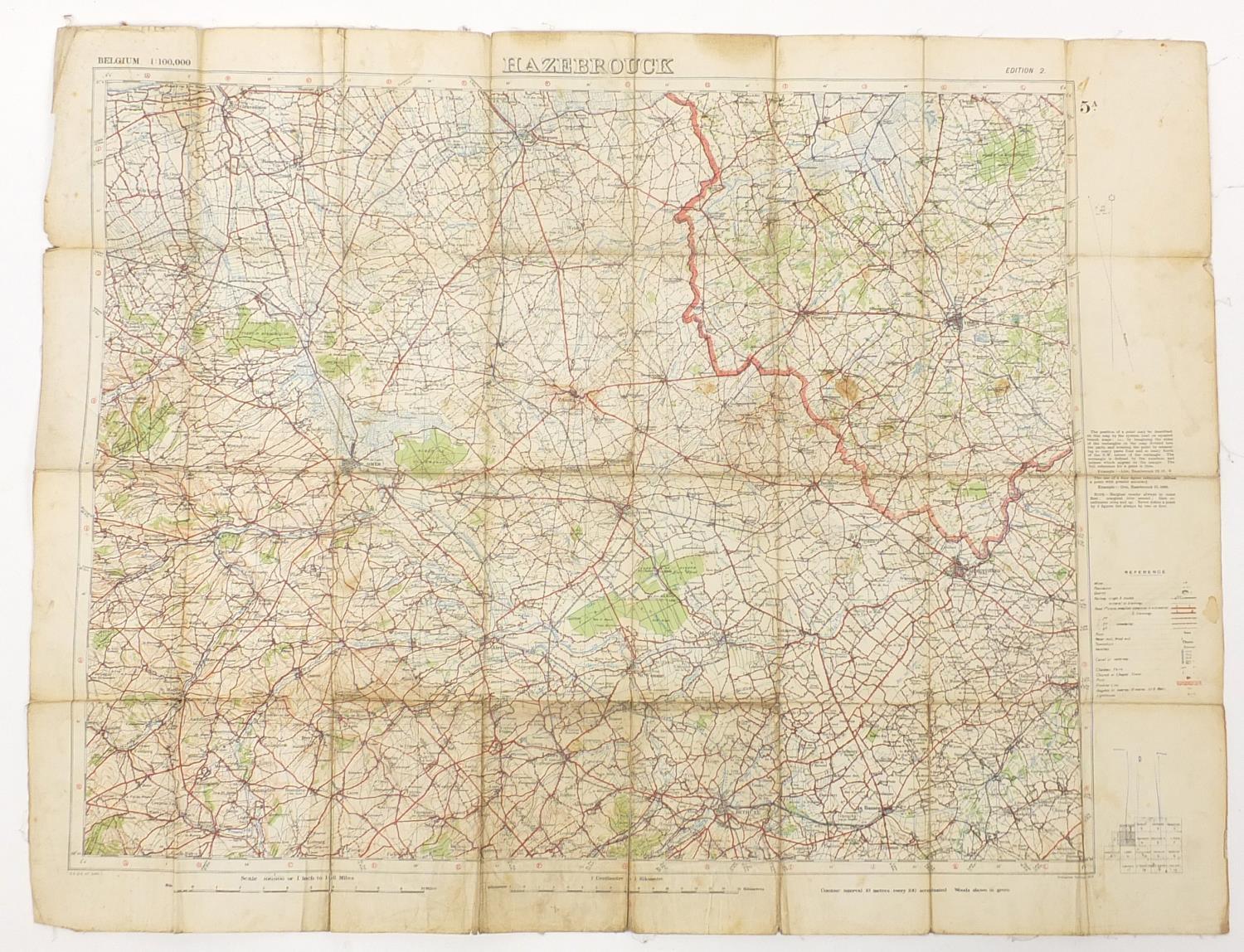 Four Belgium and France World War I trench maps :For Further Condition Reports Please Visit Our - Image 2 of 6