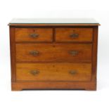 Edwardian walnut four drawer chest, 78cm H x 100cm W x 48cm D :For Further Condition Reports