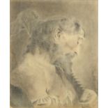 Protrait of Christ, 19th century pencil on paper, framed, 39cm x 32.5cm :For Further Condition