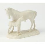 Beswick white glazed horse and foal group :For Further Condition Reports Please Visit Our Website,