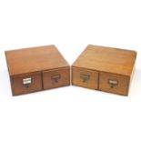 Two pairs of vintage pigeon hole drawers, each 16cm H x 39.5cm W x 40cm D :For Further Condition