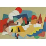 Manner of Georges Valmier - Abstract composition, geometric shapes, watercolour and gouache, mounted