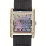 Ladies diamond set wristwatch with mother of pearl dial :For Further Condition Reports Please