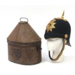 Victorian Duke of Cornwall Light Infantry Regiment Home Service blue cloth helmet by Bartels & Co of