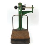Vintage Pooley railway luggage scales, 127cm high :For Further Condition Reports Please Visit Our