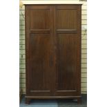 Mahogany two door wardrobe, 184cm H x 108cm W x 54cm D :For Further Condition Reports Please Visit