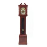 Mahogany long case clock with moon face dial, 185cm high :For Further Condition Reports Please Visit