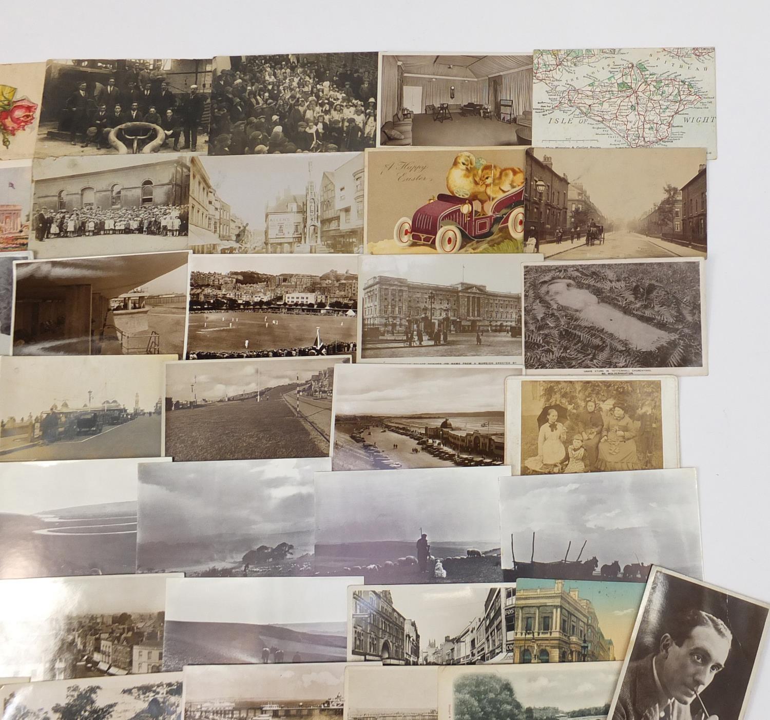 Edwardian and later postcards, some black and white photographic including The Cuckmere River, The - Image 3 of 5