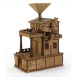 Straw work style musical mill, 33cm high :For Further Condition Reports Please Visit Our Website,