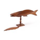 Pitcairn Island carved wood flying fish made by Gifford Christian, 43cm in length :For Further