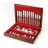 Six place silver plated canteen of cutlery by Newbridge, 41cm wide :For Further Condition Reports