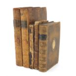 Five antique leather bound hardback books comprising The Lounger volumes I & II published London