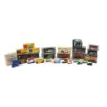 Corgi and Vanguards die cast vehicles including busses, advertising vehicles and Eddie Stobart, some