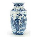 Chinese blue and white porcelain vase decorated with figures, 28cm high :For Further Condition