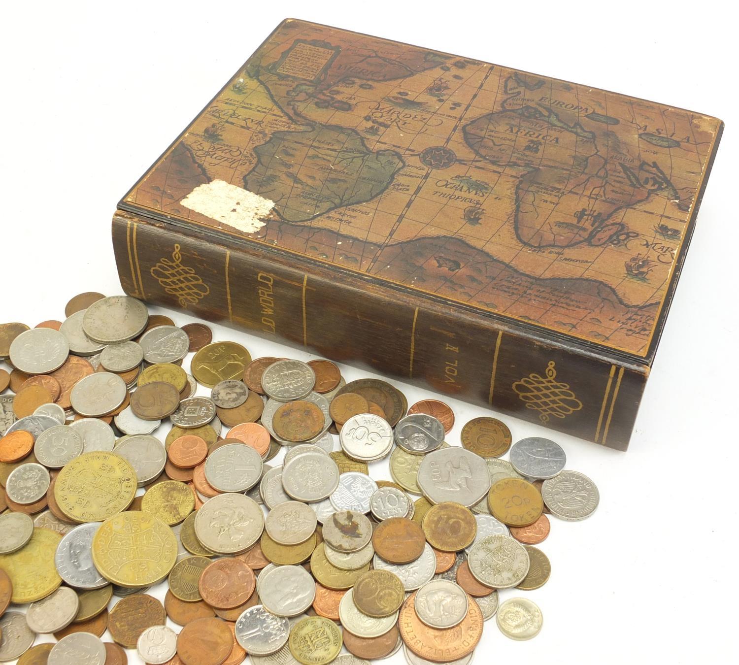 Antique and later British and world coinage housed in a book design box :For Further Condition - Image 4 of 4