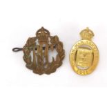 Royal Flying Corps cap badge and on war service lapel :For Further Condition Reports Please Visit