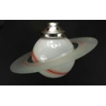 Vintage Saturn glass light fitting, 30cm in diameter :For Further Condition Reports Please Visit Our