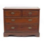 Edwardian mahogany four drawer chest, 82cm H x 105cm W x 48cm D :For Further Condition Reports