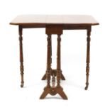 Edwardian walnut Sutherland table, 62cm high :For Further Condition Reports Please Visit Our