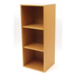 Beech open shelving unit by John Coyle, 117cm H x 48cm W x 41cm D :For Further Condition Reports