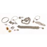 Mostly silver jewellery including bracelets, rings and earrings :For Further Condition Reports