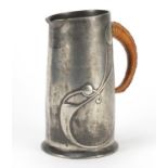 Arts & Crafts Liberty & Co pewter jug designed by Archibald Knox, impressed marks and numbered