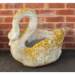 Large stoneware garden swan planter, 56cm high :For Further Condition Reports Please Visit Our