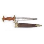 German military interest SS dagger with sheaf, the steel blade engraved Wagner and Lange, 37cm in