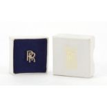 Rolls Royce silver coloured metal lapel pin with original box :For Further Condition Reports