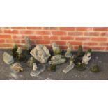 Group of stoneware garden figures and animals, the largest 29cm high :For Further Condition