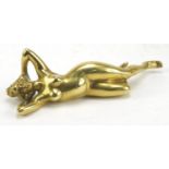 Bronze figure of a reclining nude female, 14cm in length :For Further Condition Reports Please Visit