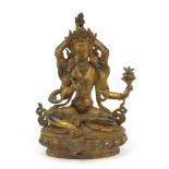 Chino-Tibetan gilt bronze figure of buddha, 20cm high :For Further Condition Reports Please Visit