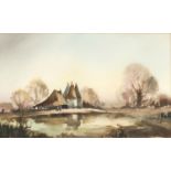 John Snelling - landscape, watercolour, mounted and framed, 42cm x 25cm :For Further Condition