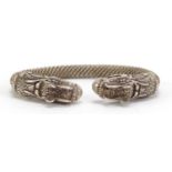 Chinese silver coloured metal dragon bracelet, 10cm wide :For Further Condition Reports Please Visit